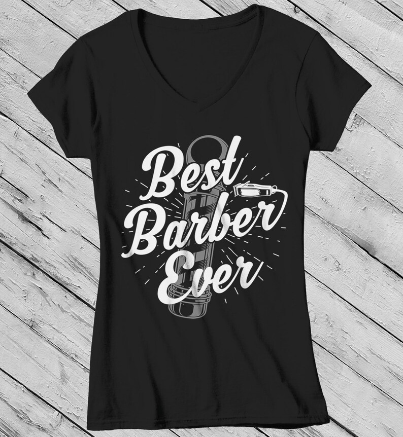 Women's Best Barber Ever Tshirt Vintage Graphic Tee Etsy
