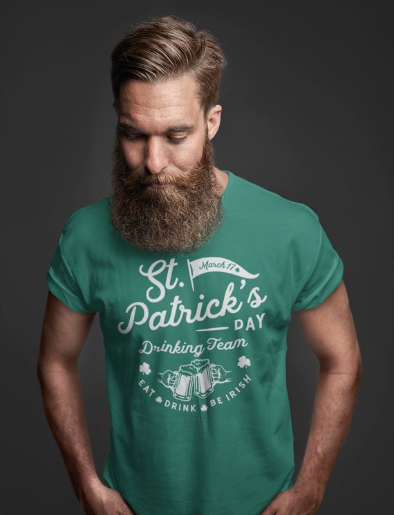 Men's Funny St. Patrick's Drinking Team T-Shirt Beer Vintage Tee Shirt St. Patty's Day Shirts