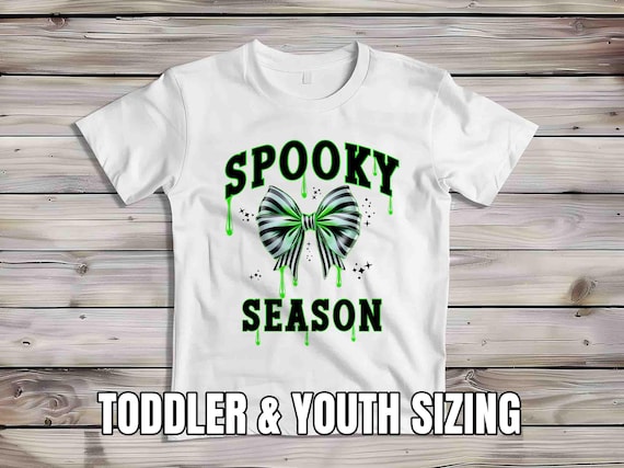 Kids Halloween Shirt Halloween T Shirt Spooky Season Teacher Coquette Bow Tshirt Cute Black & White Stripped Drip Tshirt Shirt Gift Youth