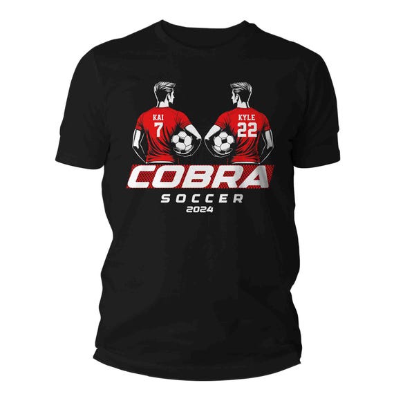 Men's Personalized Soccer T Shirt Custom Soccer Senior Shirt Personalized Soccer Dad Mom 2 Players Two Boys Custom Unisex Gift Idea