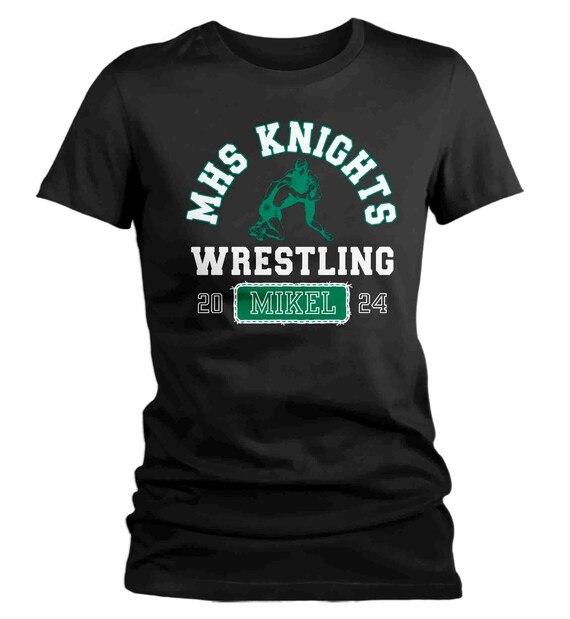Women's Personalized Wrestling Shirts Custom Wrestler Vintage Athletic Logo Team T-Shirt Personalized Team TShirt Ladies Shirt Gift Idea