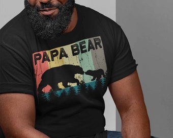 Men's Papa Bear T Shirt Father's Day Gift Grandpa Shirt Vintage Shirt Retro Gift Vintage Papa Shirt Forest