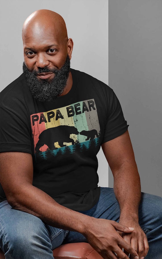 Men's Papa Bear T Shirt Father's Day Gift Grandpa Shirt Vintage Shirt Retro Gift Vintage Papa Shirt Forest