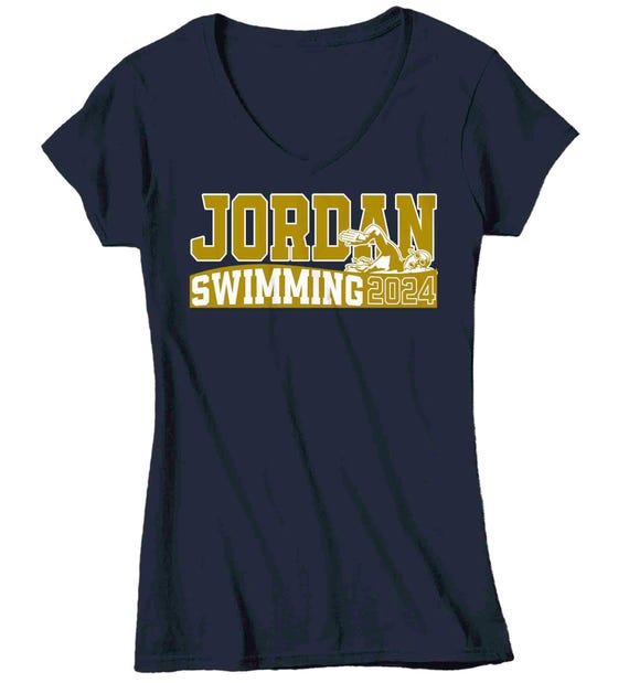 Women's Personalized Swim Team T Shirt Custom Swimming Dad Shirt Personalized Name Diving Mom Swimmer Senior Custom Ladies Gift Idea