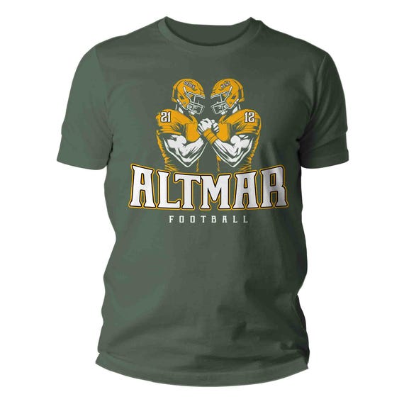 Men's Personalized Football T Shirt Custom Football 2 Players Shirt Personalized Football Dad Team Pride Custom Men's Shirts Gift Idea