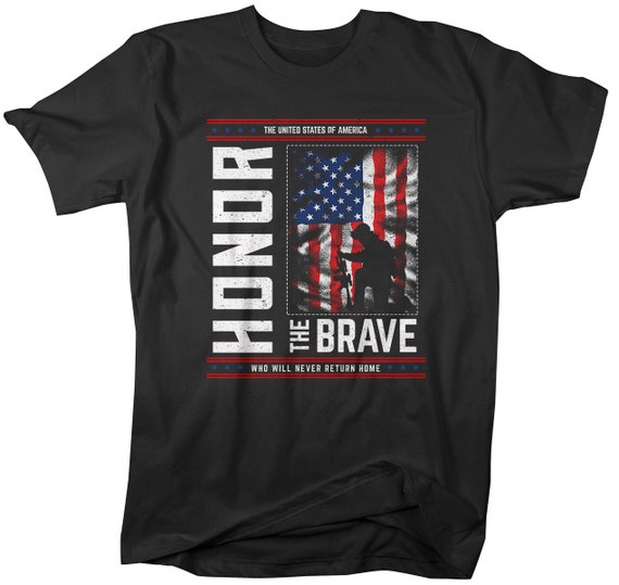 Men's Memorial Day T-Shirt Patriotic Honor The Brave United States Shirt Tee