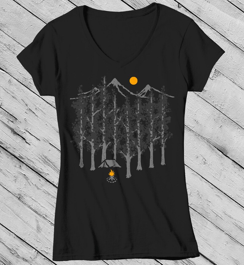 Women's Camping T Shirt Hipster Shirts Forest Nature Shirt Etsy