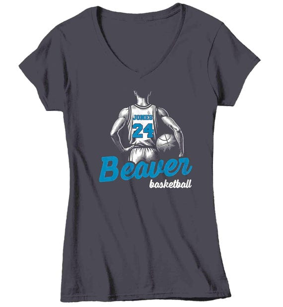 Women's Personalized Basketball T Shirt Custom Player Dad Shirt Personalized Name Silhouette Mom Team Pride Custom Ladies Shirts Gift Idea