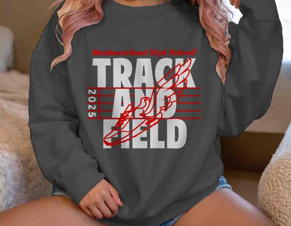 Men's Personalized Track & Field Sweatshirt Runner Crewneck Run Modern Custom Track Star Gift Team Logo Man Unisex Modern Track Dad Mom