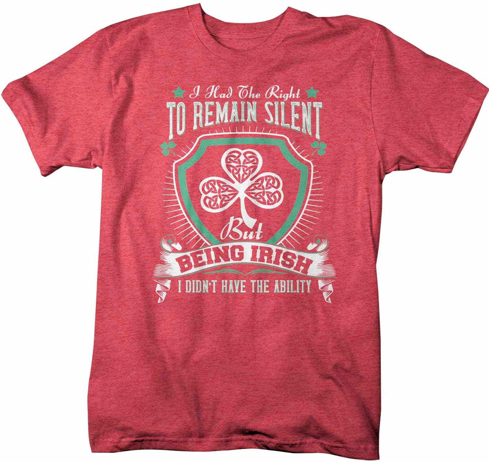 Men's Funny Irish T Shirt Right To Remain Silent Shirt Etsy