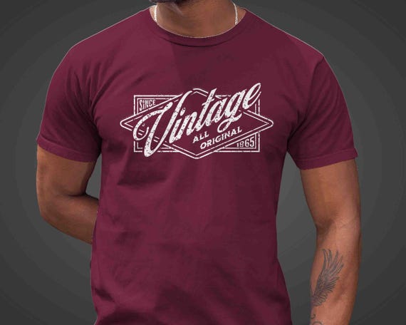 Men's Vintage 1965 Birthday T Shirt 60th Birthday Vintage Shirt Sixty Years Gift Grunge Bday Gift Men's Unisex Bday Unisex Man