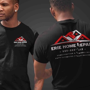 Men&#39;s Custom Construction Shirt Personalized Builder House Remodeling T Shirts Contractor Logo Hammer TShirt Unisex Mans Gift Idea