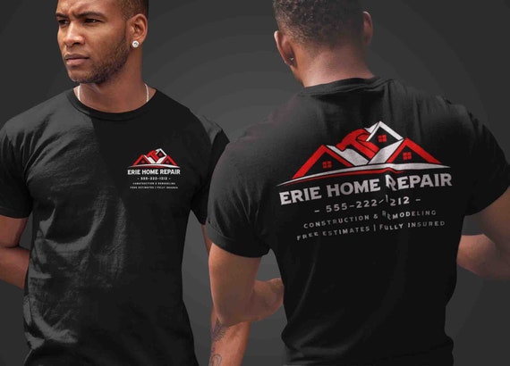 Men's Custom Construction Shirt Personalized Builder House Remodeling T Shirts Contractor Logo Hammer TShirt Unisex Mans Gift Idea