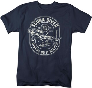 T-Shirt Uomo ULTRABASIC 'Scuba Diver - Ocean Is Calling' - 100% Cotone Semi-Pettinato - Stampa Divertente Vintage