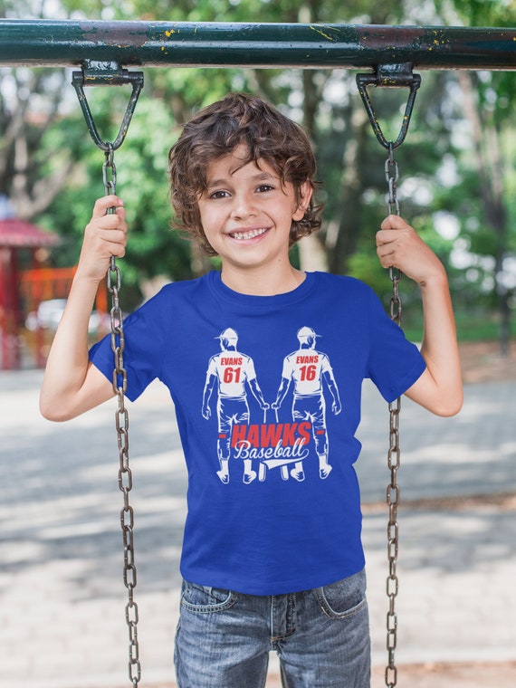 Kids Personalized Baseball Shirt 2 Players T Shirt Boys Sons