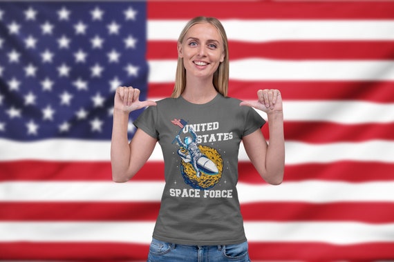 Women's Funny Space Force T Shirt United States Space Force Shirt Astronaut Shirts Funny Shirts U.S. Space Force