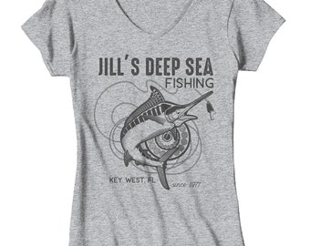 Women's Personalized Fishing T Shirt Deep Sea Fishing Shirts Custom T Shirt  Marlin Fishing Shirt Vintage Tee -  Canada