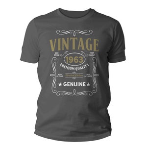 Men's Vintage 1963 60th Birthday T-shirt Classic Sixty Shirt Gift Idea ...