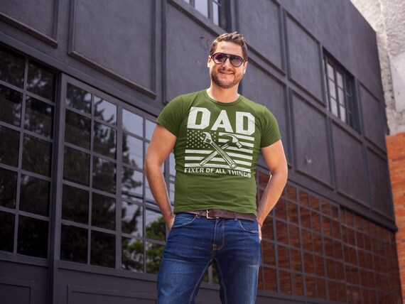 Men's Funny Dad Shirt Fixer Of All Things T Shirt Mr. Fix It TShirt Broke It Father Shirt Father's Day Gift Graphic Tee Man Unisex