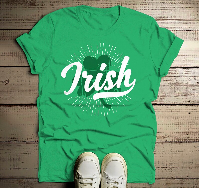 Men's Irish T Shirt Vintage Clover Shirts Shamrock Graphic Etsy