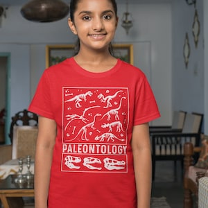 Kids Paleontology T Shirt Dinosaur Fossil Record Bones Dig Dino Shirt Excavate T-Shirt Paleontologist Gift Scientist Tee Unisex