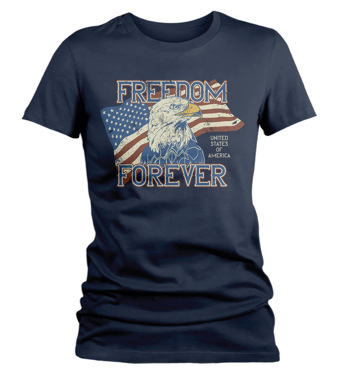 Women's Vintage America T-Shirt Freedom Forever Vintage | Etsy
