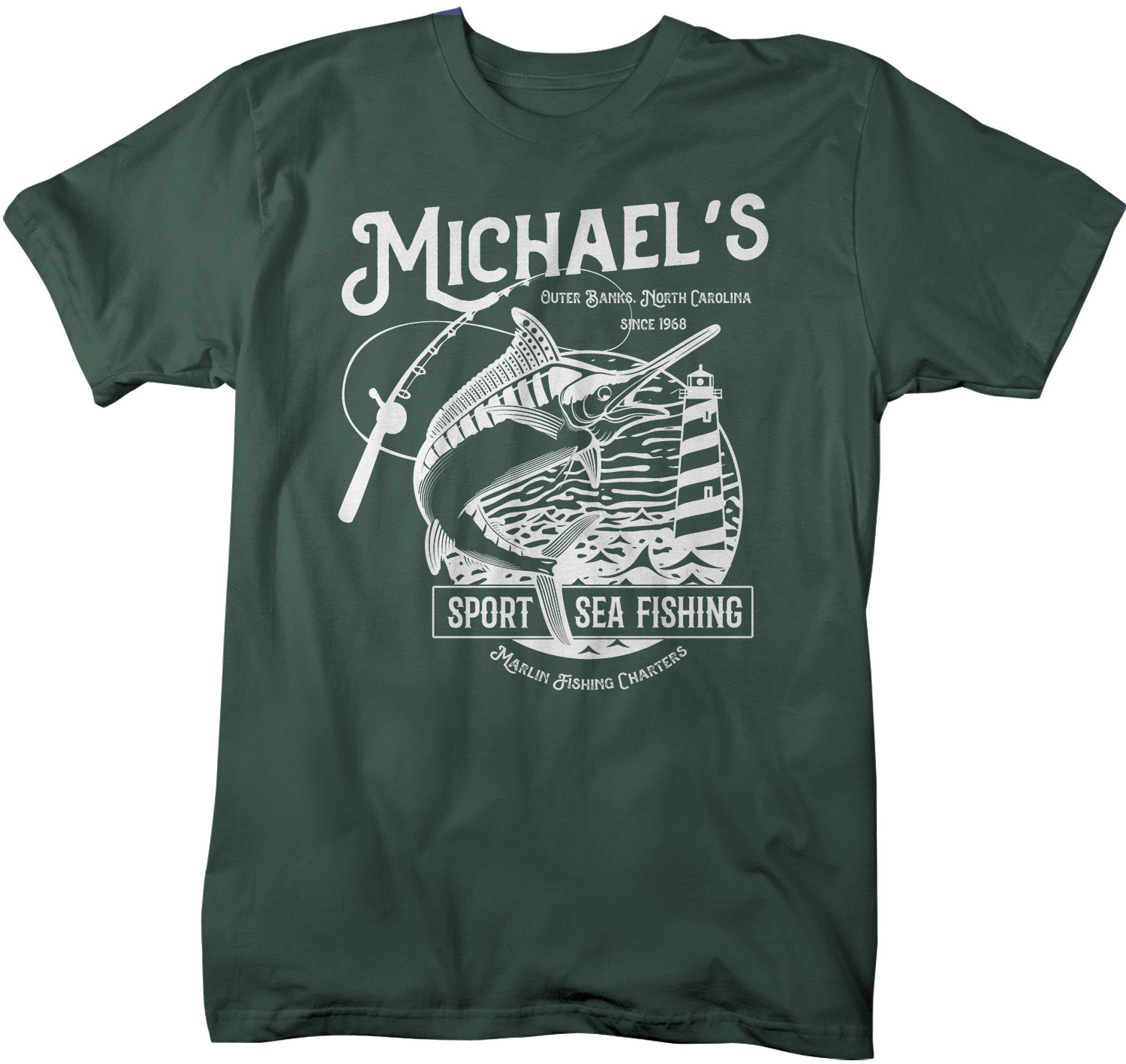 Men's Personalized Fishing T Shirt Deep Sea Fishing Shirts Custom T Shirt  Marlin Charters Fishing Shirt Vintage Tee -  Canada