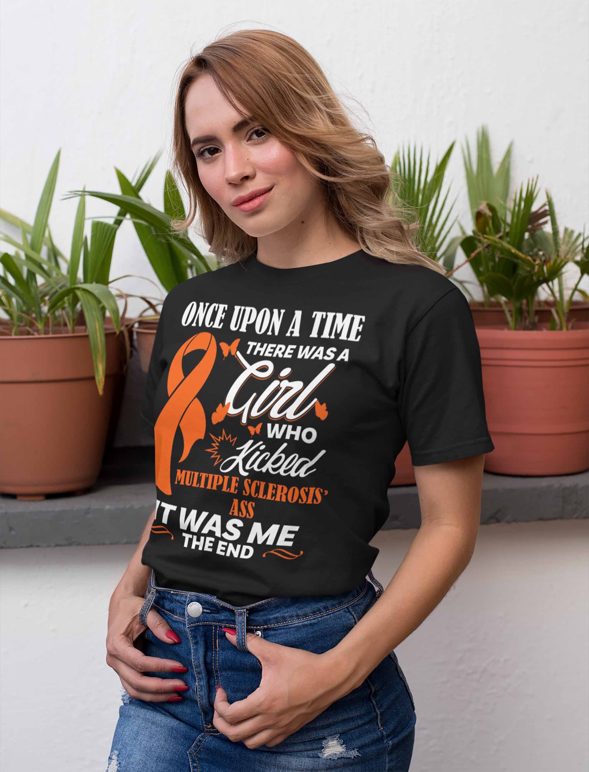 Men's Multiple Sclerosis T Shirt This Girl Kicked MS Ass Shirt Funny Orange  Ribbon T Shirt Inspirational MS Shirt - Etsy