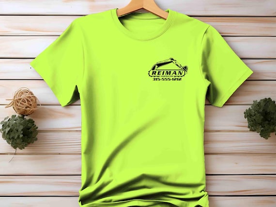 Men's Custom Construction Shirt Personalized Company Excavating Demo Excavation T Shirts Heavy Equipment Contractor Logo Business Unisex