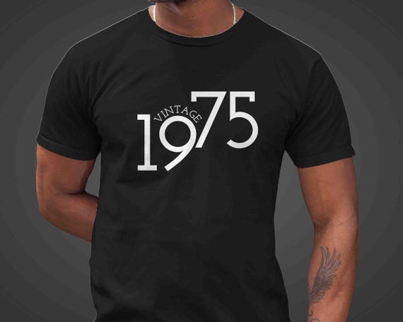 Men's 1975 Vintage Birthday Shirt 50th Birthday Gift T Shirt Fifty Years Bday Gift Unisex Minimal Tee 50 Bday Man For Men Women Bella Canvas