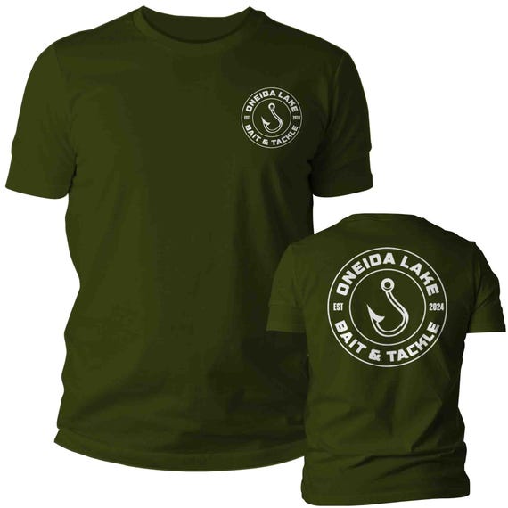 Men's Custom Fishing Shirt Personalized Fisherman T Shirts Fish Logo Bait Tackle TShirt Unisex Mans Gift Idea Angler Father's Day Tee