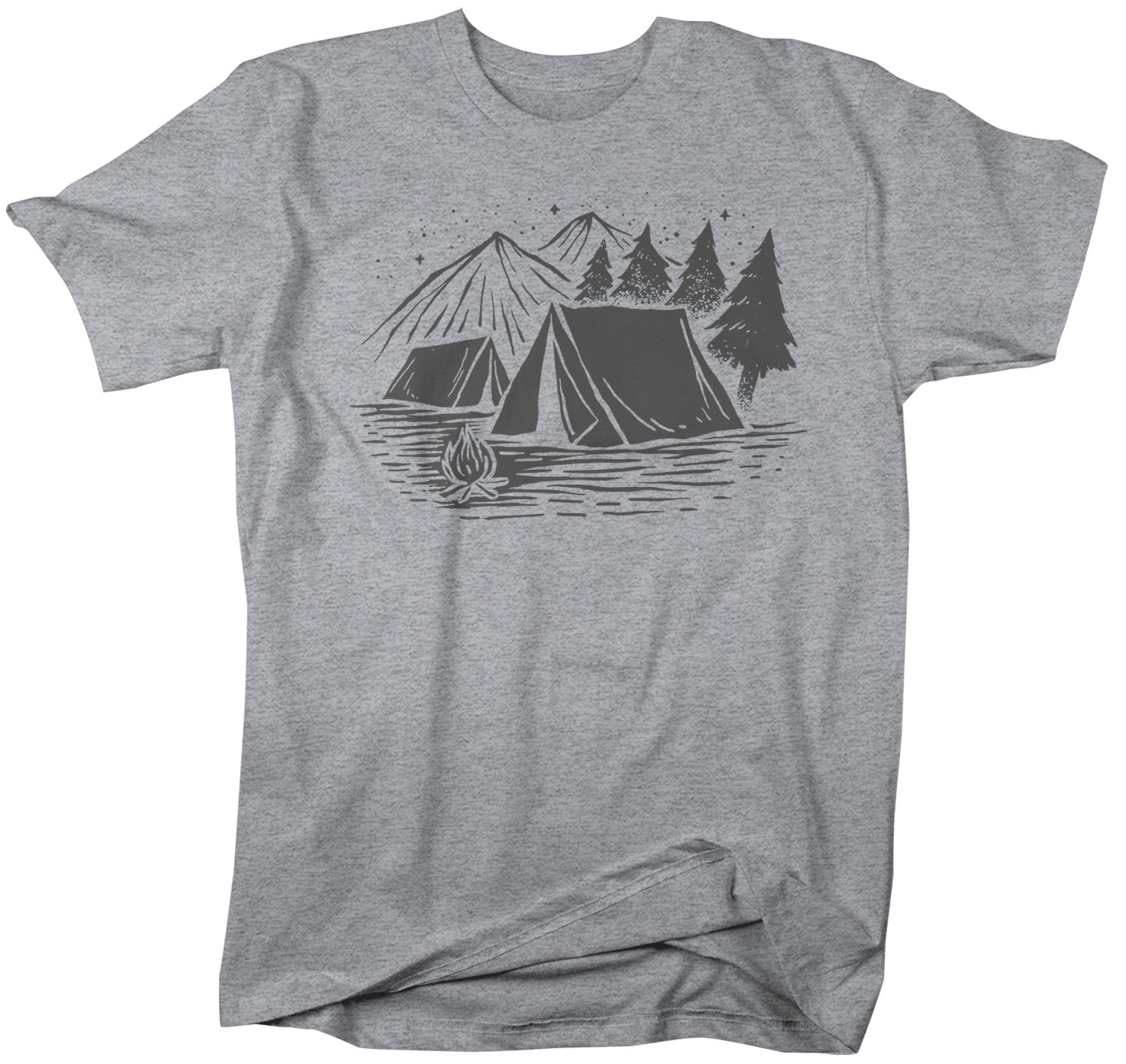 Men's Tent T-shirt Camping Shirts Graphic Tee Illustration | Etsy