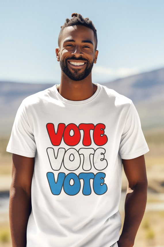 Men's Vote T Shirt Election Shirts Political Poll Worker Vintage Volunteer Get Voter Voting Democracy Tees Unisex Man Gift Idea