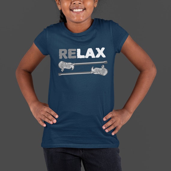 Kids Funny Relax Lacrosse T Shirt Humor TShirt LAX Joke Player Team Gift Idea Unisex Youth Children Tee