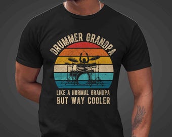 Mens Drum Player Grandpa T-Shirt Gift Drummer Grandpa Mens Drum Player Grandpa T-Shirt Gift Drummer Grandpa