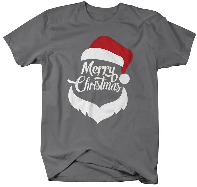 Men's Merry Christmas Santa Hat Beard T-shirt Xmas Shirts - Etsy