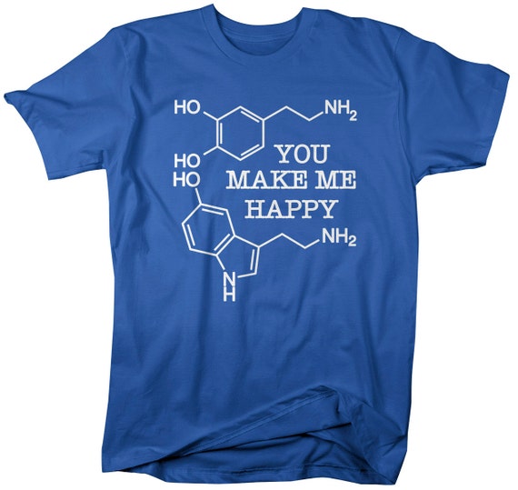 Men's Geek Dopamine Serotonin T-Shirt Chemistry Shirts Molecule Shirt For Geeks Science Scientist Tees