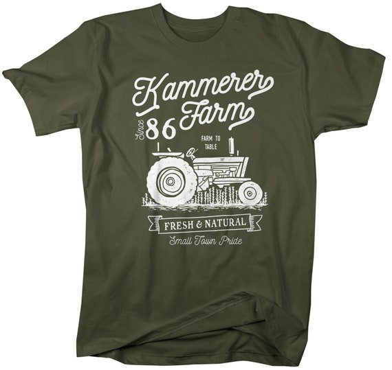 Men's Personalized Farm T-Shirt Vintage Tractor Farmer Shirts Custom Tee Shirt Customized TShirt