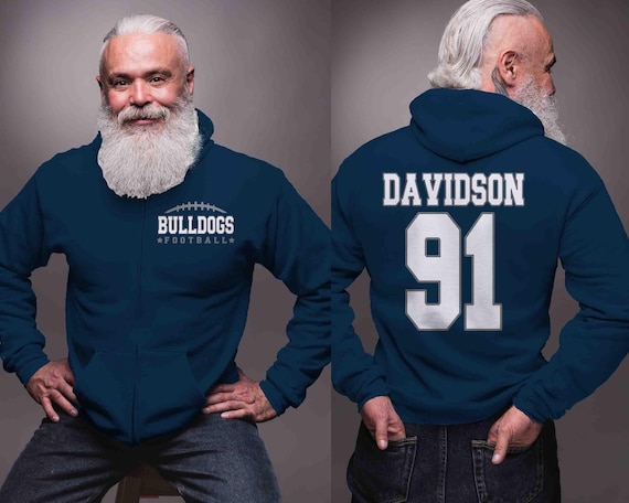 Men's Personalized Football Zip Up Hoodie Custom Football Laces Jersey Sweatshirt Hooded Zipper Dad Team Pride Custom Men's Fleece Gift Idea