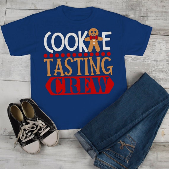 Kids Christmas T Shirt Cookie Tasting Crew Matching Xmas Shirts Cute Graphic Tee Toddler Boy's Girl's