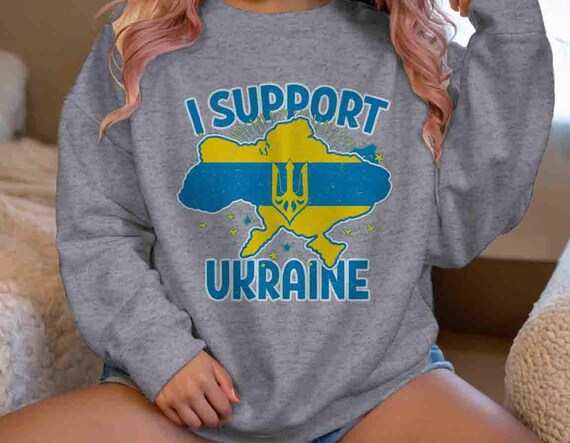 Women's Support Ukraine Sweatshirt Trident Crewneck Save Ukrainian Flag Flower Anti Maga Resist Gift Idea Unisex Shirt Men Grunge FDT