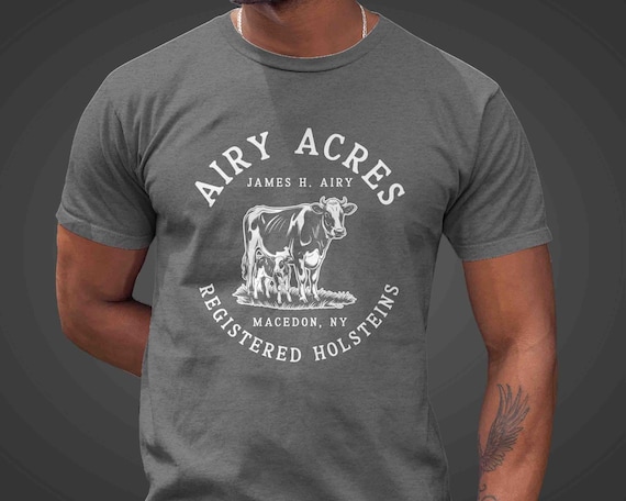 Men's Personalized Farm T Shirt Custom Cow Vintage Cattle Holstein Milk Name Shirt Personalized Hobbyist Farmer Logo Badge Rustic Gift Idea