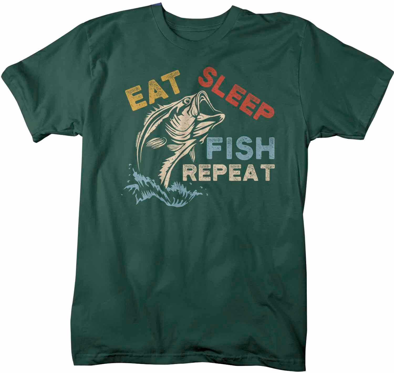 Men's Fishing T Shirt Eat Sleep Fish Repeat Shirt Eat | Etsy