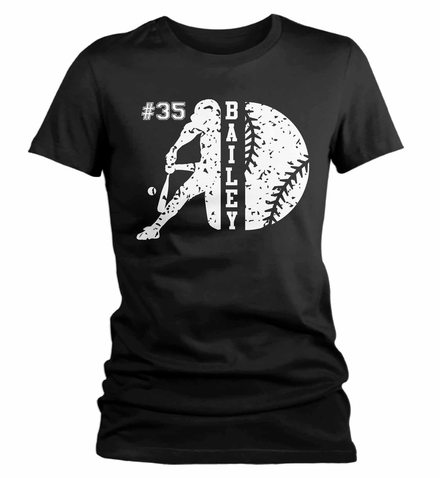 Women's Personalized Baseball T Shirt Custom Baseball Etsy