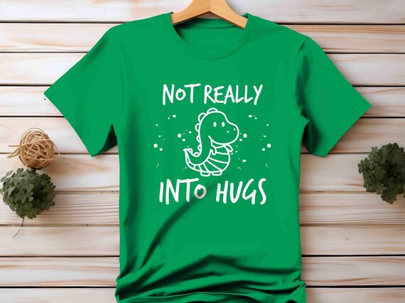 Men's Autism Shirt Not Really Into Hugs Dinosaur ADHD Touch T Rex Autistic Autist T Shirt Gift Idea TShirt Funny Tism Tee Divergent Unisex