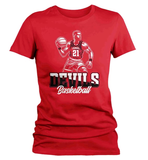 Women's Personalized Basketball T Shirt Custom Streetwear Dad Shirt Personalized Name Dribble Mom Team Senior Custom Ladies Gift Idea