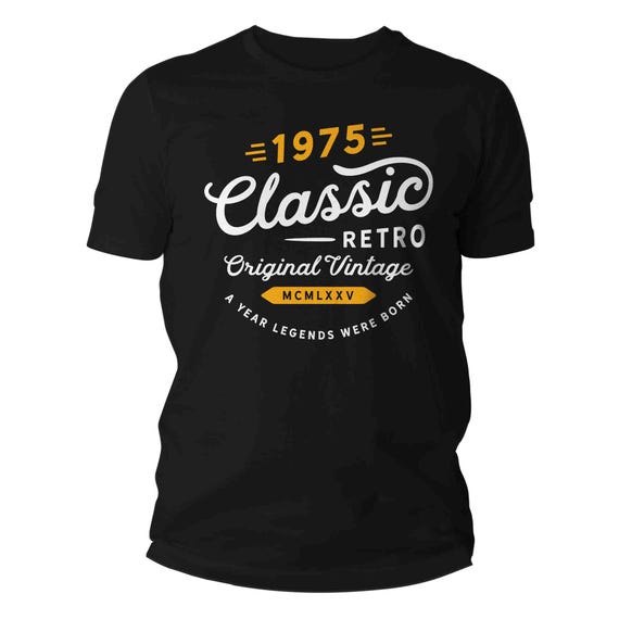Men's 1975 Classic Retro Birthday Shirt 50th Birthday T Shirt Fifty Years Gift Bday Gift Men's Unisex Legends Tee 50 Bday Unisex Man