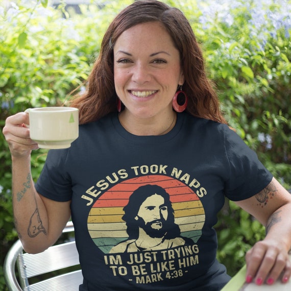 Womens Funny Christian T-Shirt: I Love Jesus, Coffee & Naps Womens Funny Christian T-Shirt: I Love Jesus, Coffee & Naps