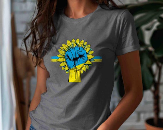 Women's Support Ukraine Shirt Fist Protest War T-Shirt Save Ukrainian Flag Sunflower Anti Maga TShirt Gift Idea Unisex Tee Men Grunge FDT
