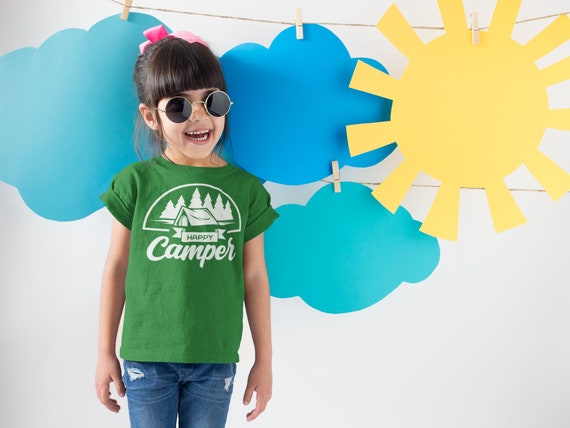 Kids Happy Camper T-Shirt Camping Shirt Tent Shirts Camp T-Shirt Toddler Camper Shirt